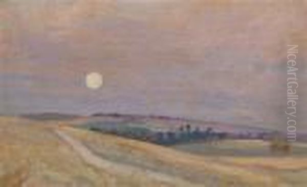 Sonnenuntergang Oil Painting by Emilie Mediz-Pelikan