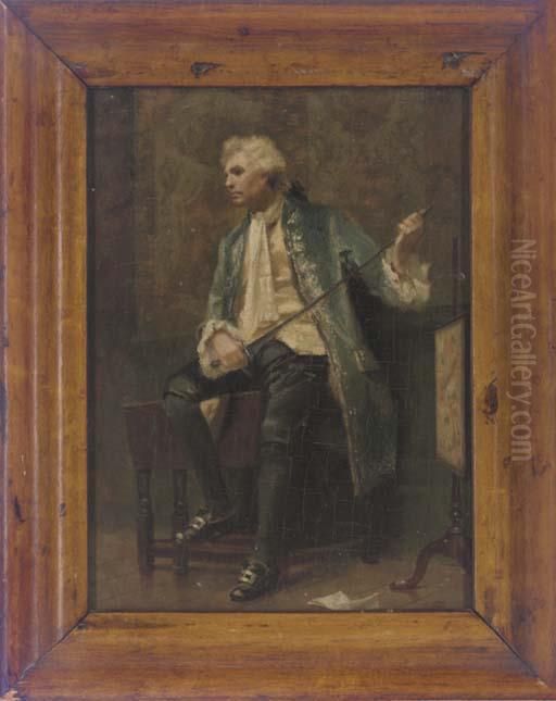 Before The Dual Oil Painting by Jean-Charles Meissonier