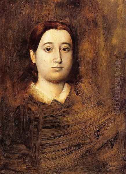 Portrait of Madame Edmondo Morbilli, nee Therese De Gas Oil Painting by Edgar Degas