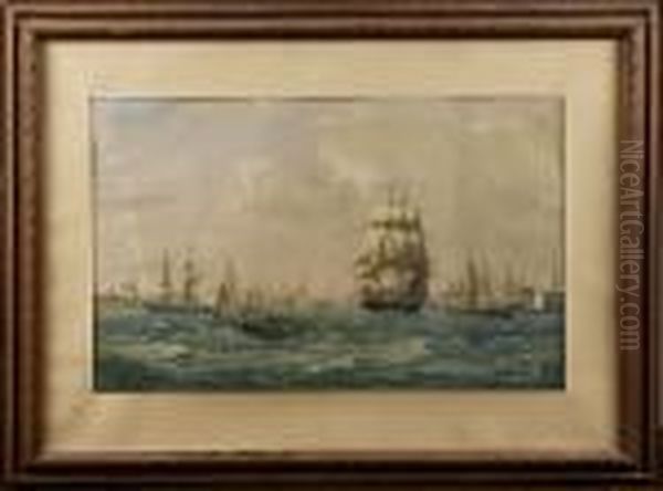 Marinmotiv Oil Painting by Vilhelm Melbye