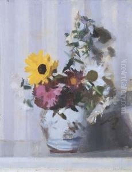 Floral Still Life Oil Painting by Duncan Max Meldrum