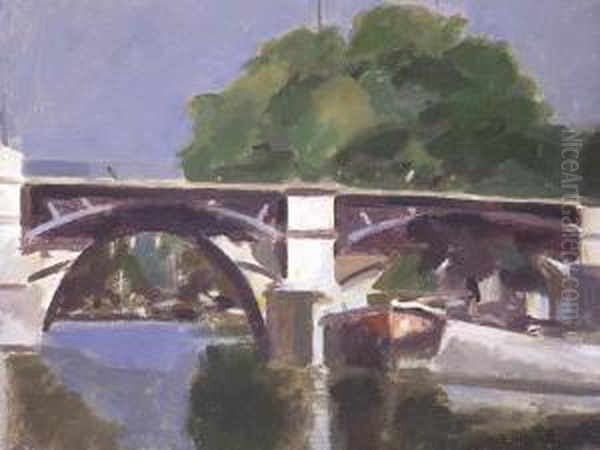 Le Pont De St Cloud Oil Painting by Duncan Max Meldrum