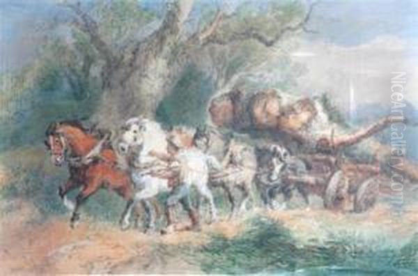 The Timber Wagon Oil Painting by Harden Sidney Melville