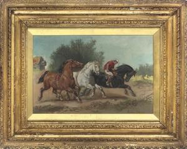 Out For A Run Oil Painting by Harden Sidney Melville