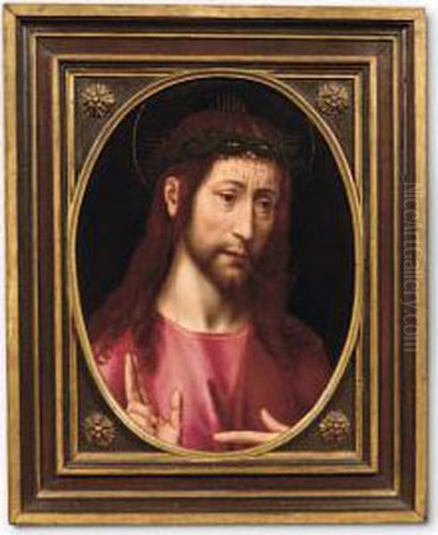 Cristo Benedicente (recto) Oil Painting by (manner of) Memling, Hans