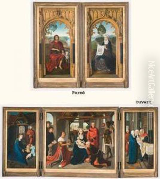 Triptyque De L'adoration Des Mages Oil Painting by (manner of) Memling, Hans