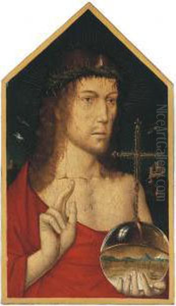 Le Christ Salvator Mundi Oil Painting by (manner of) Memling, Hans