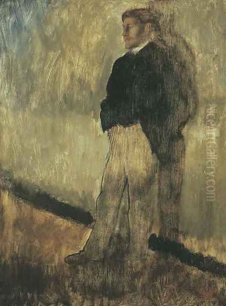 Portrait d'homme, debout, les mains dans les poches (Etude pour L'interieur) Oil Painting by Edgar Degas