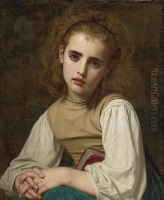 Young Beauty Oil Painting by Hugues Merle
