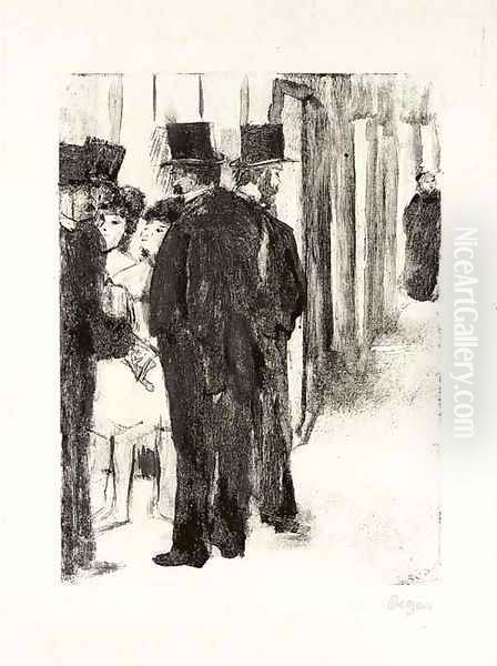 Paul et Virginie Cardinal Bavardant avec des Admirateurs (Janis 219) Oil Painting by Edgar Degas