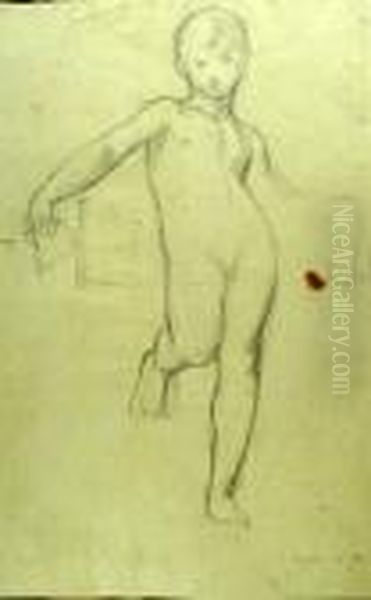 Jeune Garcon, Etude Double Face Pour Le Sacrifice A La Patrie Oil Painting by Luc-Olivier Merson