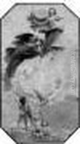 Projet De Plafond Pour L'escalier D'honneur De L'opera
 Comique Oil Painting by Luc-Olivier Merson