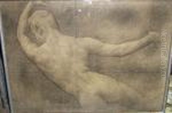 Ruggelings Naakt.
 Nu De Dos Oil Painting by Charles Mertens