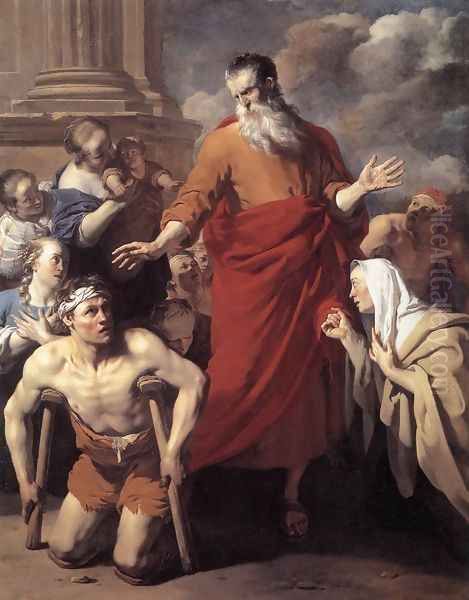 St Paul Healing the Cripple at Lystra 1663 Oil Painting by Karel Dujardin