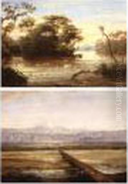 Los Chorros De Los Alisos En El 
Valle De La Escaba; View Of San Fernando Del Valle De Catamarca: A Pair 
Of Paintings Oil Painting by Adolf Methfessel