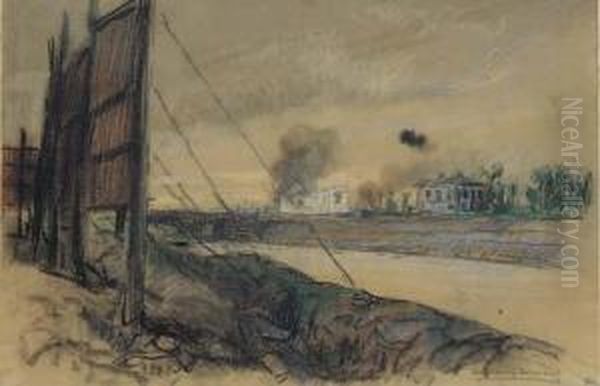 La Maison De L'eclusier Oil Painting by Henri Georges Jean Isidore Meunier