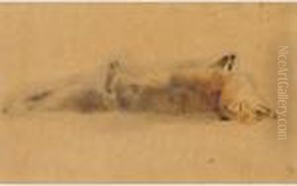 Toter Fuchs 
Dead Fox Oil Painting by Otto Friedrich Meyer-Amden