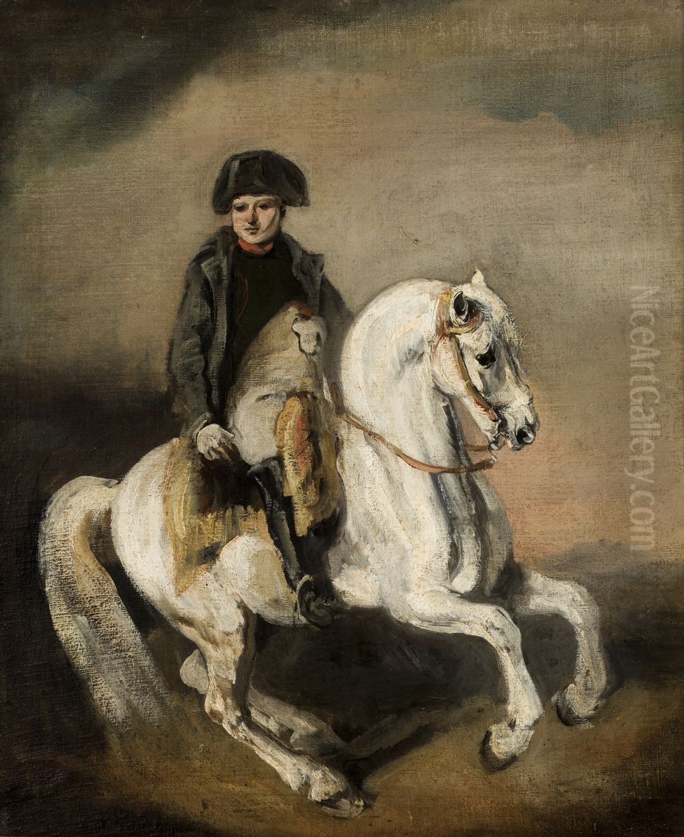 Napoleon Na Koniu Oil Painting by Piotr Michalowski