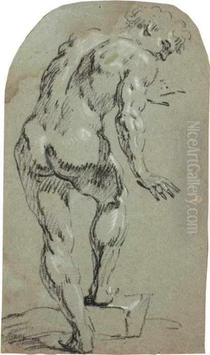 Stehender Nackter Mann Oil Painting by Michelangelo Buonarroti