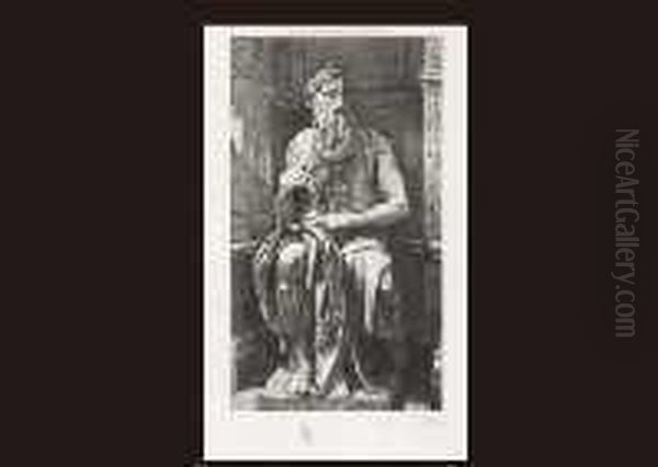 Mose Oil Painting by Michelangelo Buonarroti