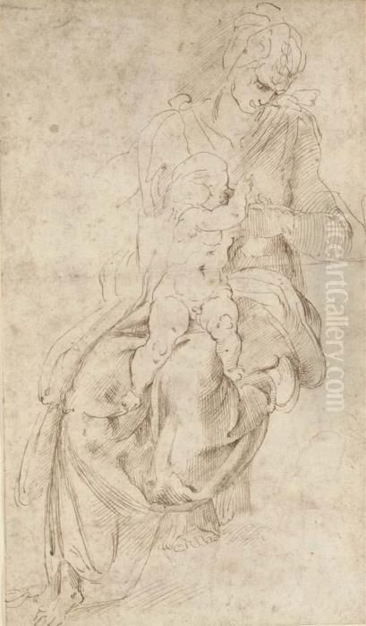 The Madonna And Child Oil Painting by Michelangelo Buonarroti