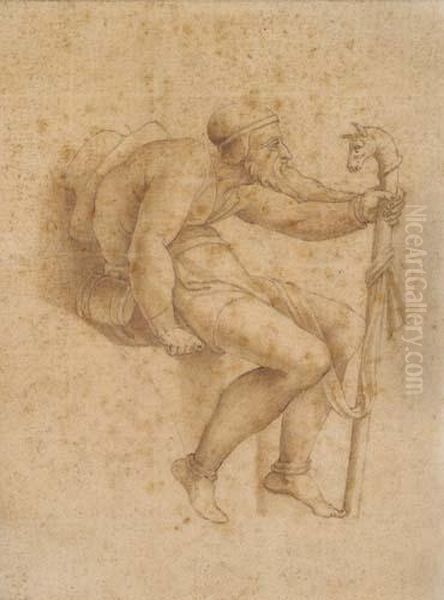 Study Of Boaz Oil Painting by Michelangelo Buonarroti