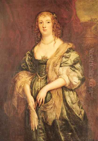 Portrait Of Anne Carr Countess Of Bedford (1615 1684) Oil Painting by Sir Anthony Van Dyck