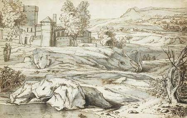 Paysage Au Chteau Fort Oil Painting by Francisque Millet