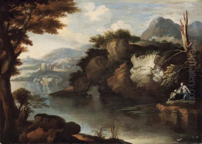 Maddalena Penitente In Paesaggio Oil Painting by Francisque Millet