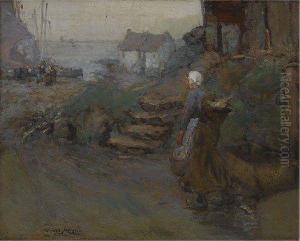The Fishergirl Oil Painting by William Watt Milne
