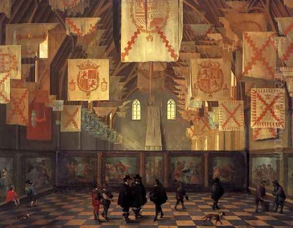 The Great Hall of the Binnenhof in The Hague Oil Painting by Dirck Van Delen