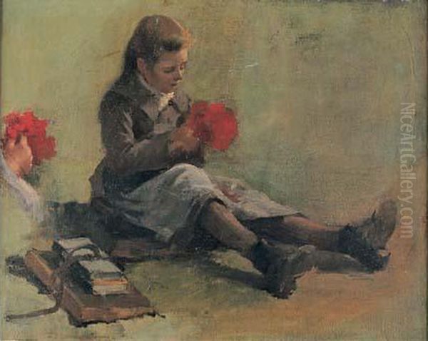 Ensemble De Quatre Toiles : 
Esquisses Preparatoires Pour Le Grand Tableau Du Musee De Rouen. Oil Painting by Louis Emile Minet