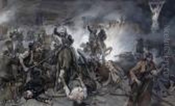 Charge De Cavalerie. Oil Painting by Jose Miralles Darmanin