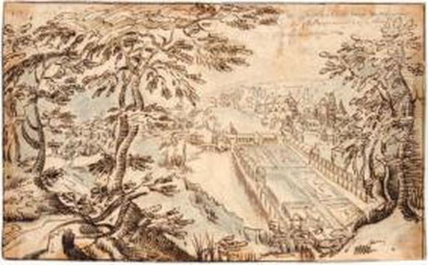 A Panoramic View Of Frankenthal Oil Painting by Anton Mirou