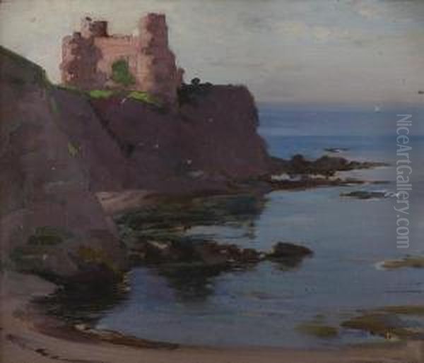 Ruined Castle Oil Painting by John Campbell Mitchell