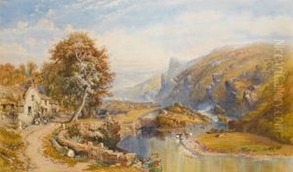 Tamar Manure Navigation Canal, 
The Gunnislake1862, From Chimney Rock, Devon; The Gunnislake Canal 1862 
Frommorwell View, Cornwall Oil Painting by Philip Mitchell