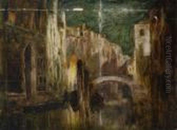 Notturno Veneziano Oil Painting by Giuseppe Miti-Zanetti