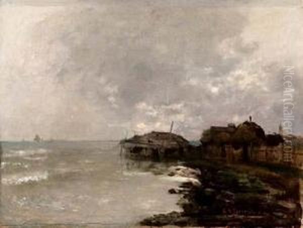 Temporale Imminente Oil Painting by Giuseppe Miti-Zanetti