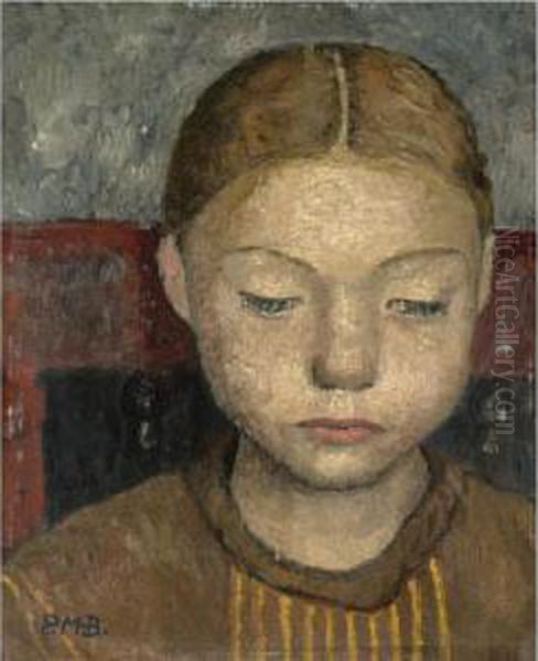 Property From A Private American Collection
 

 
 
 

 
 Kopf Eines Auf Einem Stuhl Sitzenden Madchens (head Of A Girl Sitting On A Chair) Oil Painting by Paula Modersohn-Becker