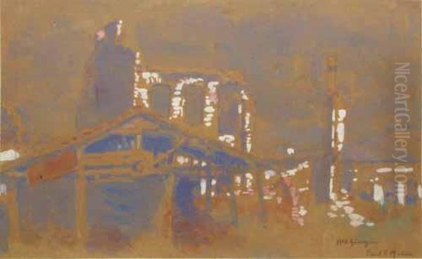 Peisaj Din Giurgiu Oil Painting by Paul Molda