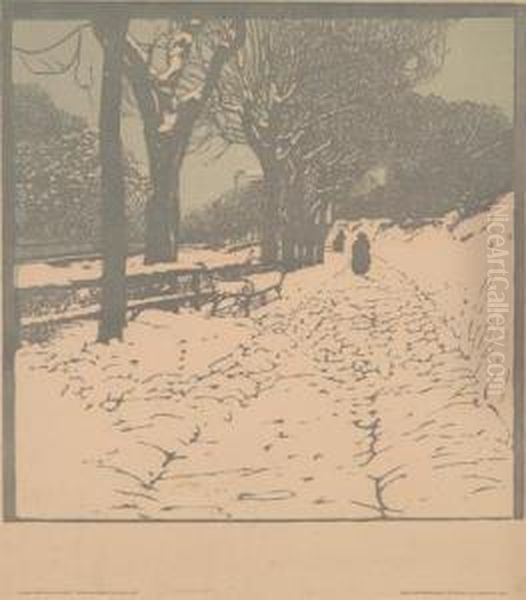 Winter (hohe Warte In Wien) Oil Painting by Carl Moll