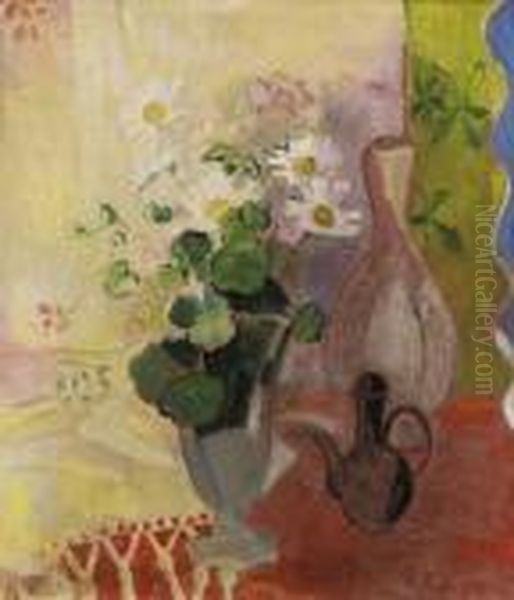 Stilleben Mit Kapuzinerkresse. Oil Painting by Oskar Moll