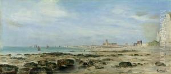 Weite Kustenlandschaft. Oil Painting by Robert Charles Gustave Laurens Mols