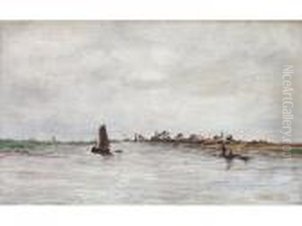 Paysage Hollandais Oil Painting by Robert Charles Gustave Laurens Mols