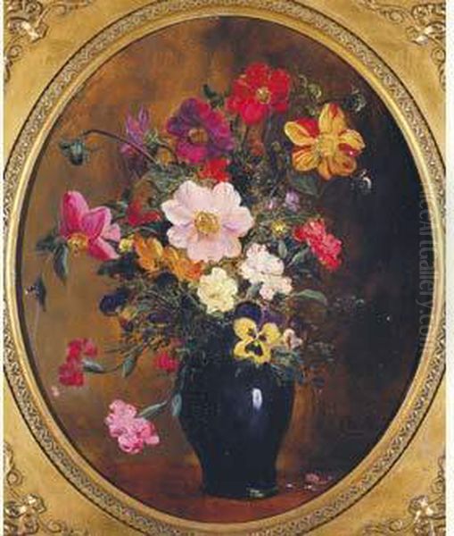 Stilleven Met Bloemen Oil Painting by Robert Charles Gustave Laurens Mols