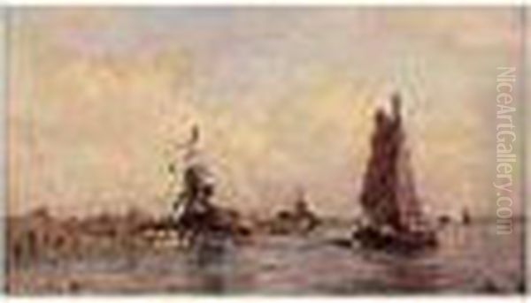 Paysage Hollandais Oil Painting by Robert Charles Gustave Laurens Mols