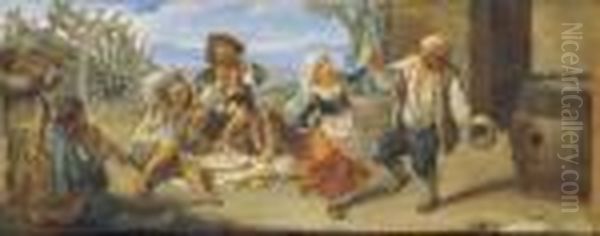Festa Di Contadini Oil Painting by Paolo Monaldi
