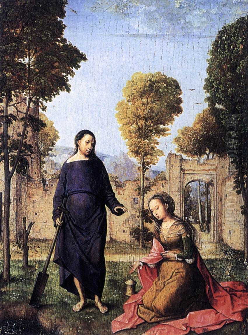 Christ Appearing To Mary Magdalen Oil Painting by Juan De Flandes