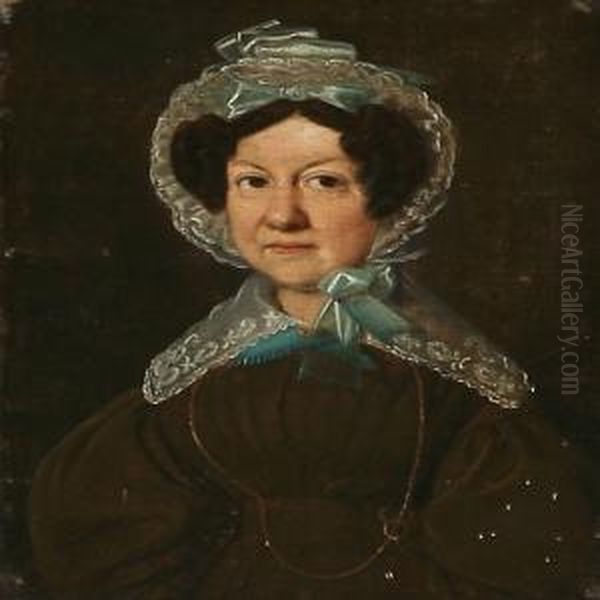 A Pair Of Portraits Of A Married Couple Oil Painting by David Monies