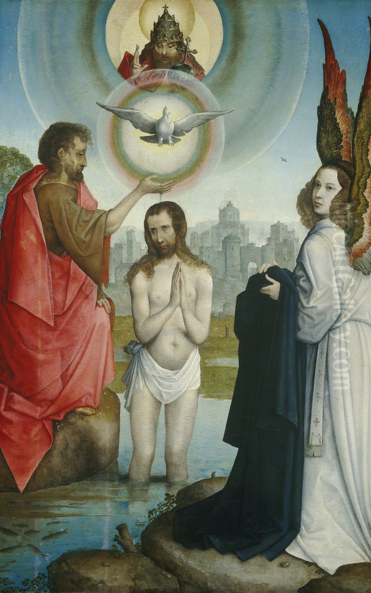 The Baptism of Christ Oil Painting by Juan De Flandes